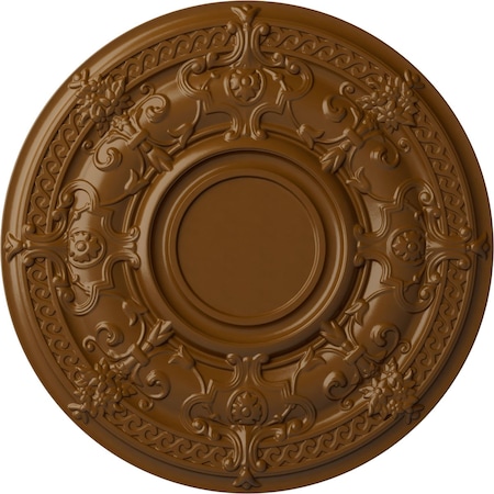 Ekena Millwork Dauphine Ceiling Medallion (Fits Canopies up to 13 1/4"), 33 7/8"OD x 1 3/8"P, Smokey Topaz CM33DASTF